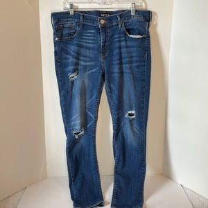 Express Women's Size 14  Cropped Leggings Mid rise Distressed Jeans